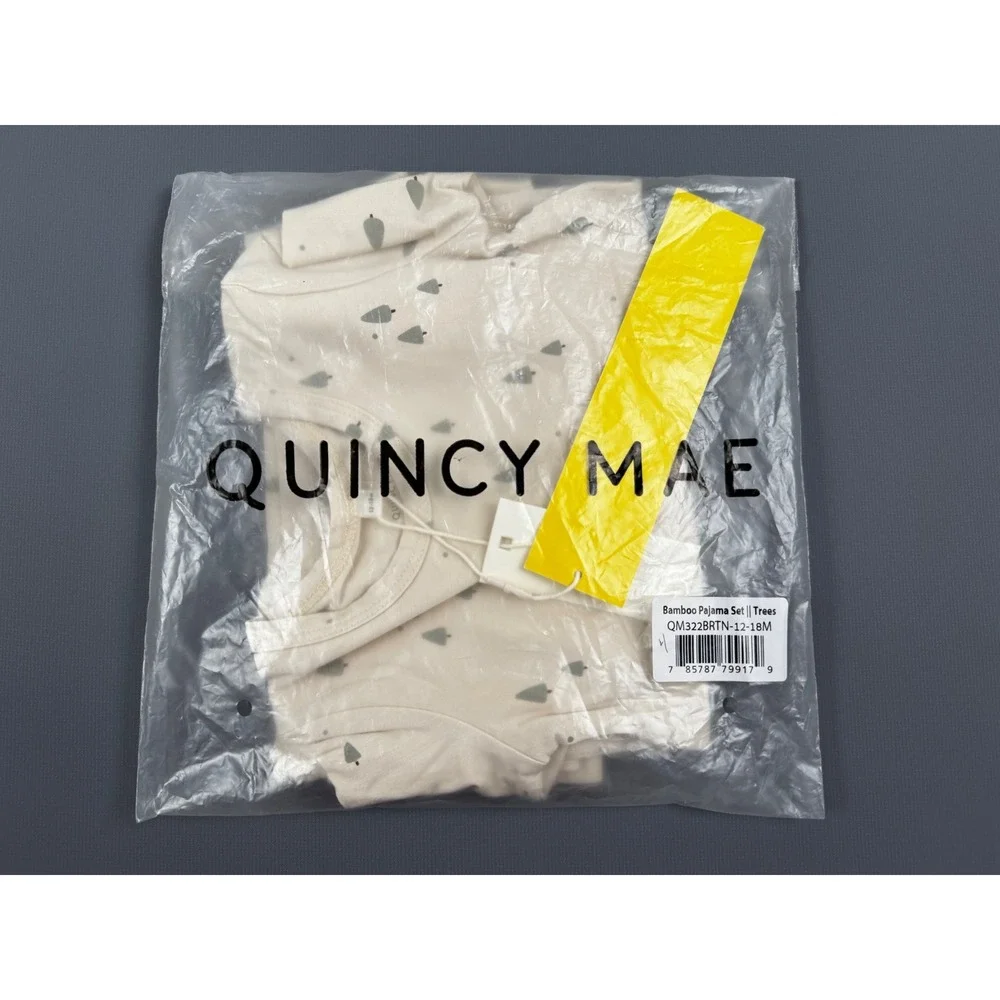 Quincy Mae Bamboo Pajama Set Trees Print‎ 12-18 Months